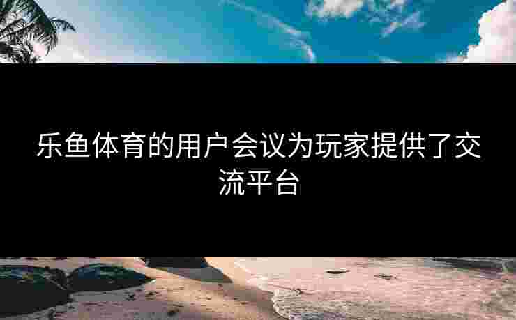 乐鱼体育的用户会议为玩家提供了交流平台