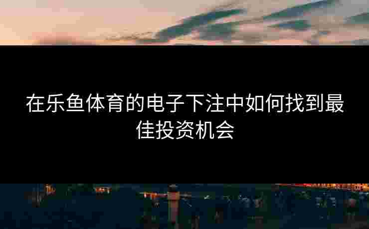 在乐鱼体育的电子下注中如何找到最佳投资机会